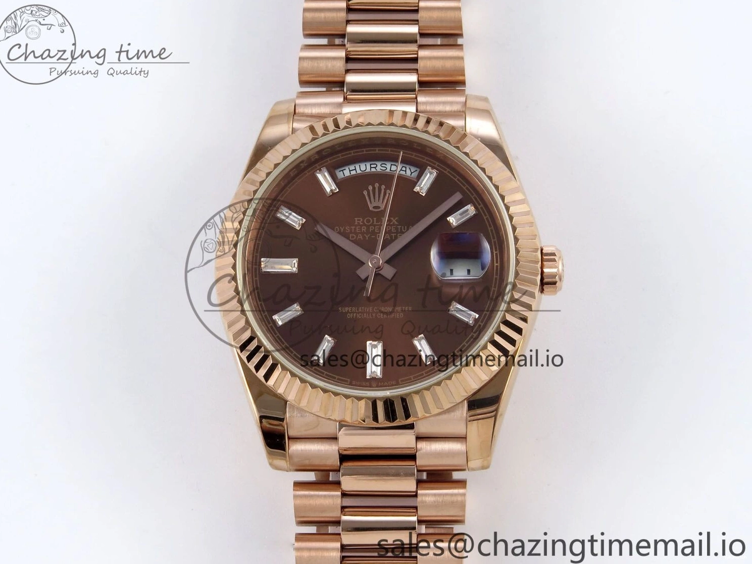 40 Date KF 1:1 (Gain Bracelet Brown Day on VR3255 228235 Edition Dial Weight) Crystal President RG Best 0107